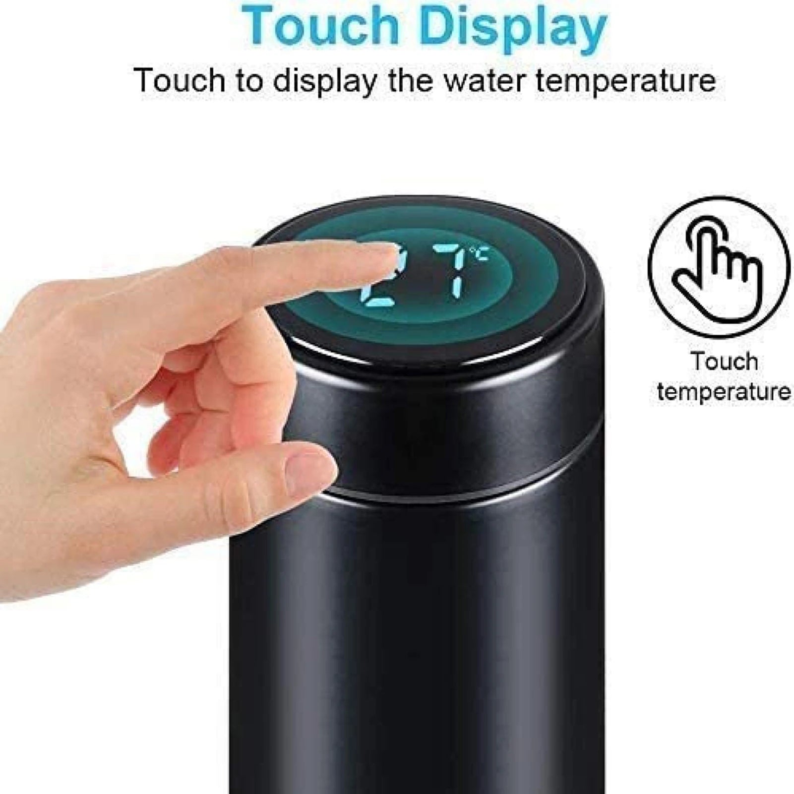 500ml Smart Vacuum Insulated Stainless Steel Water Bottle LED Temperature Display Spill Proof Portable for Home Travel Sports